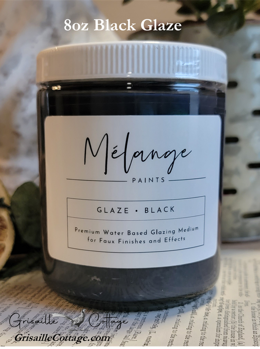 Black 8oz Jar ~ Mélange Premium Faux Glaze