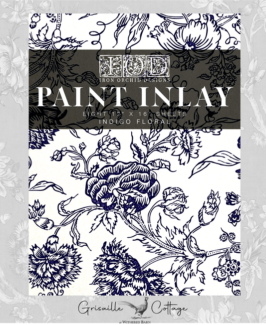 Indigo Floral - IOD Paint Inlay™