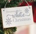 White Christmas Wood Ornament Sign