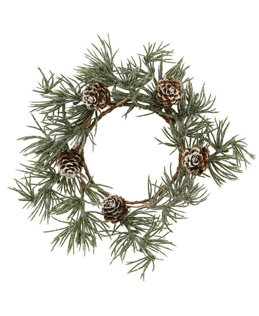 Weeping Cedar Wreath, Candle Ring 14in