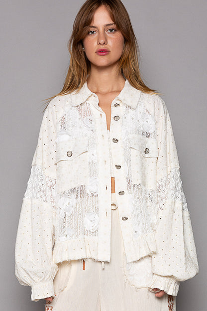 Lace & Jeweled Jacket - POL