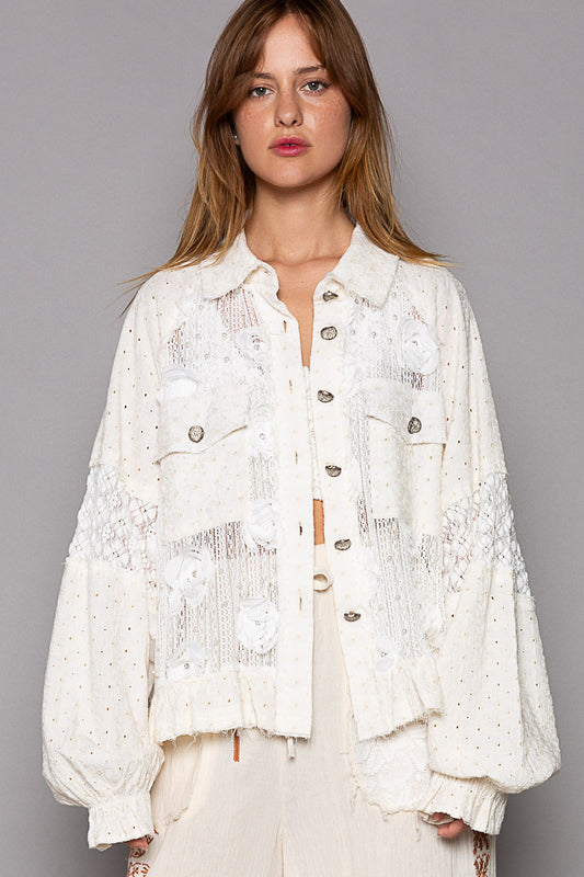 Lace & Jeweled Jacket - POL