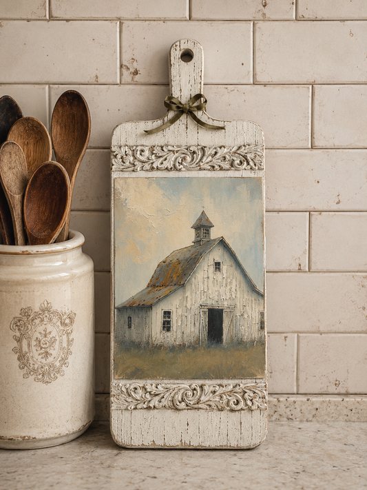 10-17-26 (12-3) Decorative Chapel or Barn Cutting Board