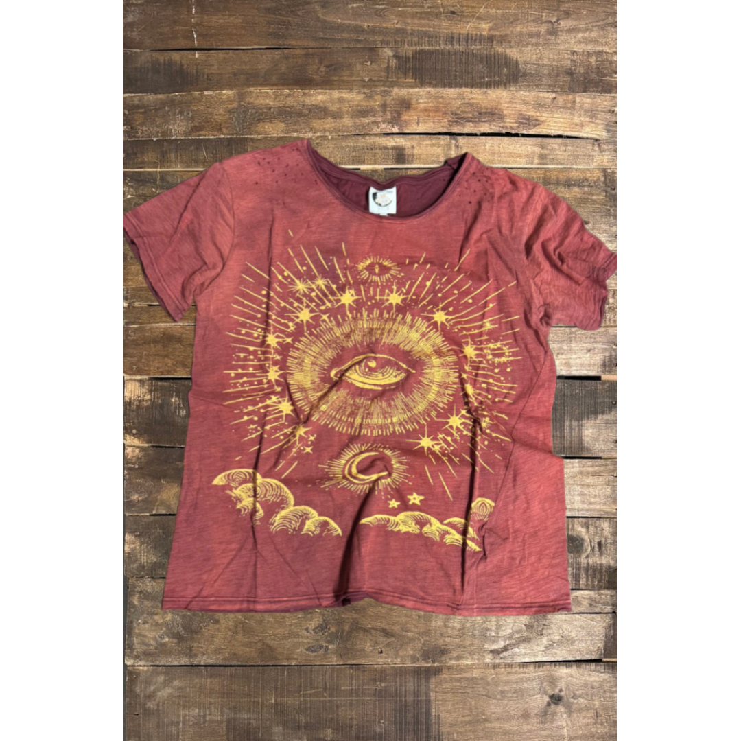 Moon Dance Tee, Wine  - Evil Eye Wine