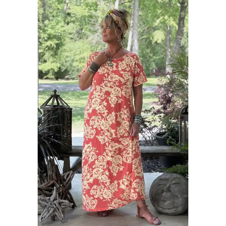 Weekend Wander Dress, Bed of Roses O/S - Jaded Gypsy