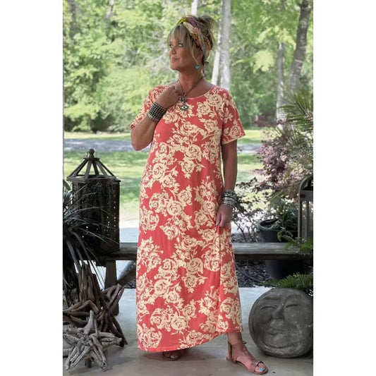Weekend Wander Dress, Bed of Roses O/S - Jaded Gypsy