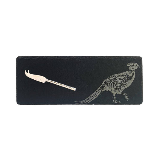 Pheasant  Single Mini Slate Cheese Board Set