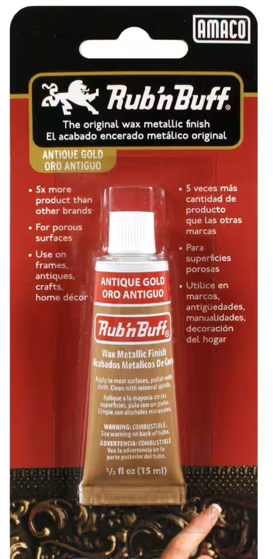 Rub 'n Buff® Wax Metallic Finish - Antique Gold