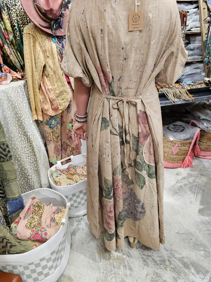 Linen Rose Dress OS - A Rare Bird