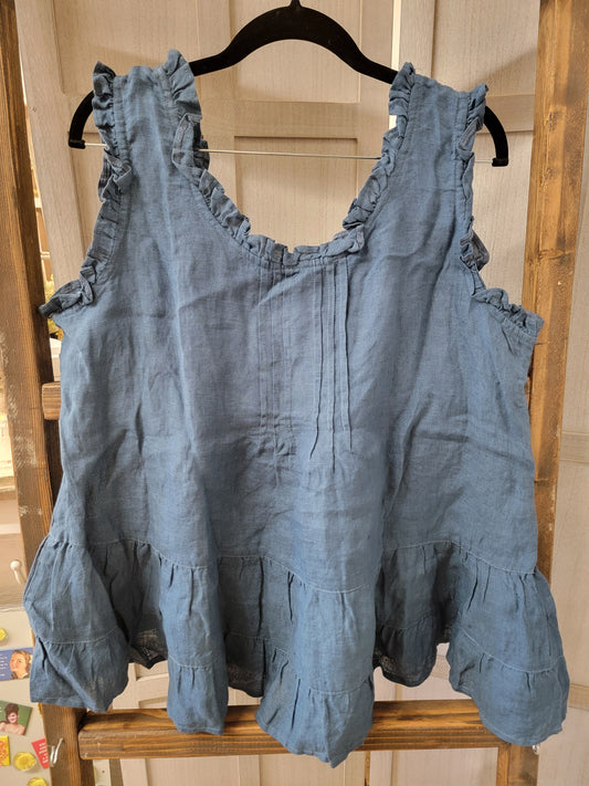 Heart's Desire Clothing - Lydia Cami Linen- Blue