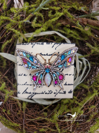 Jeweled Butterfly Brooch