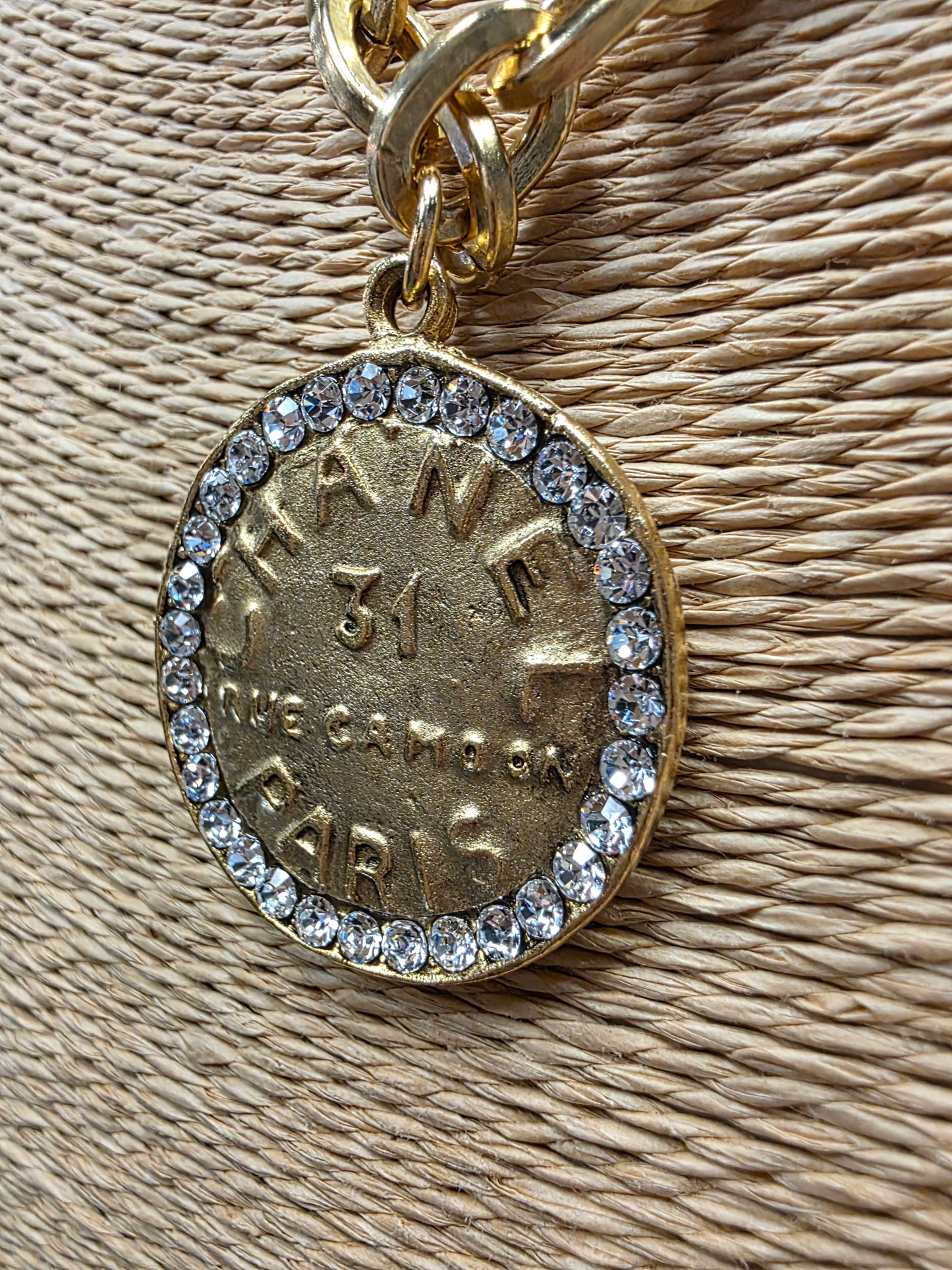 Chanel 31 Rue Paris Cambon Coin & Crystal Necklace Style 1401G- Yochi NY