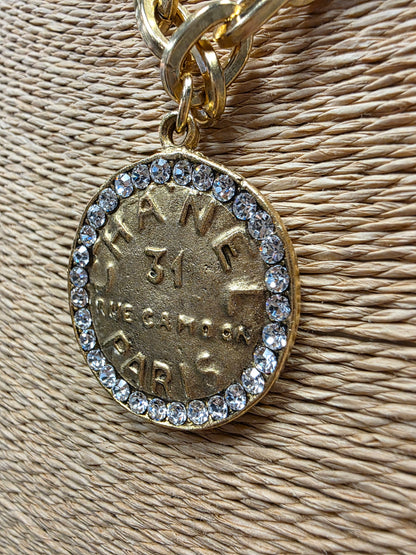 Chanel 31 Rue Paris Cambon Coin & Crystal Necklace Style 1401G- Yochi NY