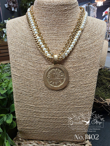Chanel 31 Rue Paris Cambon Coin & Pearl Necklace Style No.1402 - Yochi NY