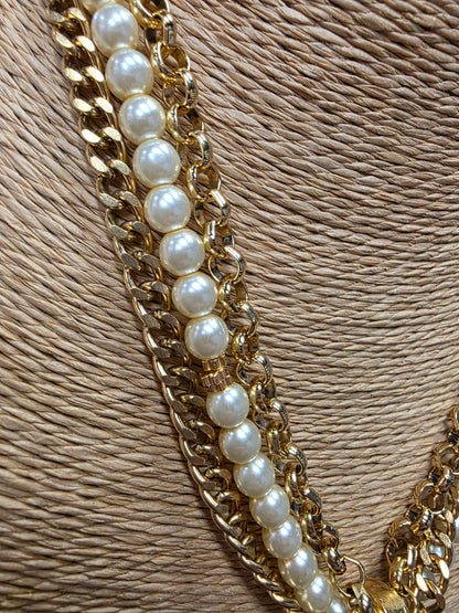 Chanel 31 Rue Paris Cambon Coin & Pearl Necklace Style No.1402 - Yochi NY
