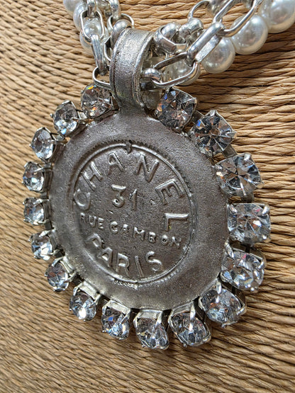 Chanel 31 Rue Paris Cambon Coin & Pearl & Crystal Necklace Style 1403 - Yochi NY