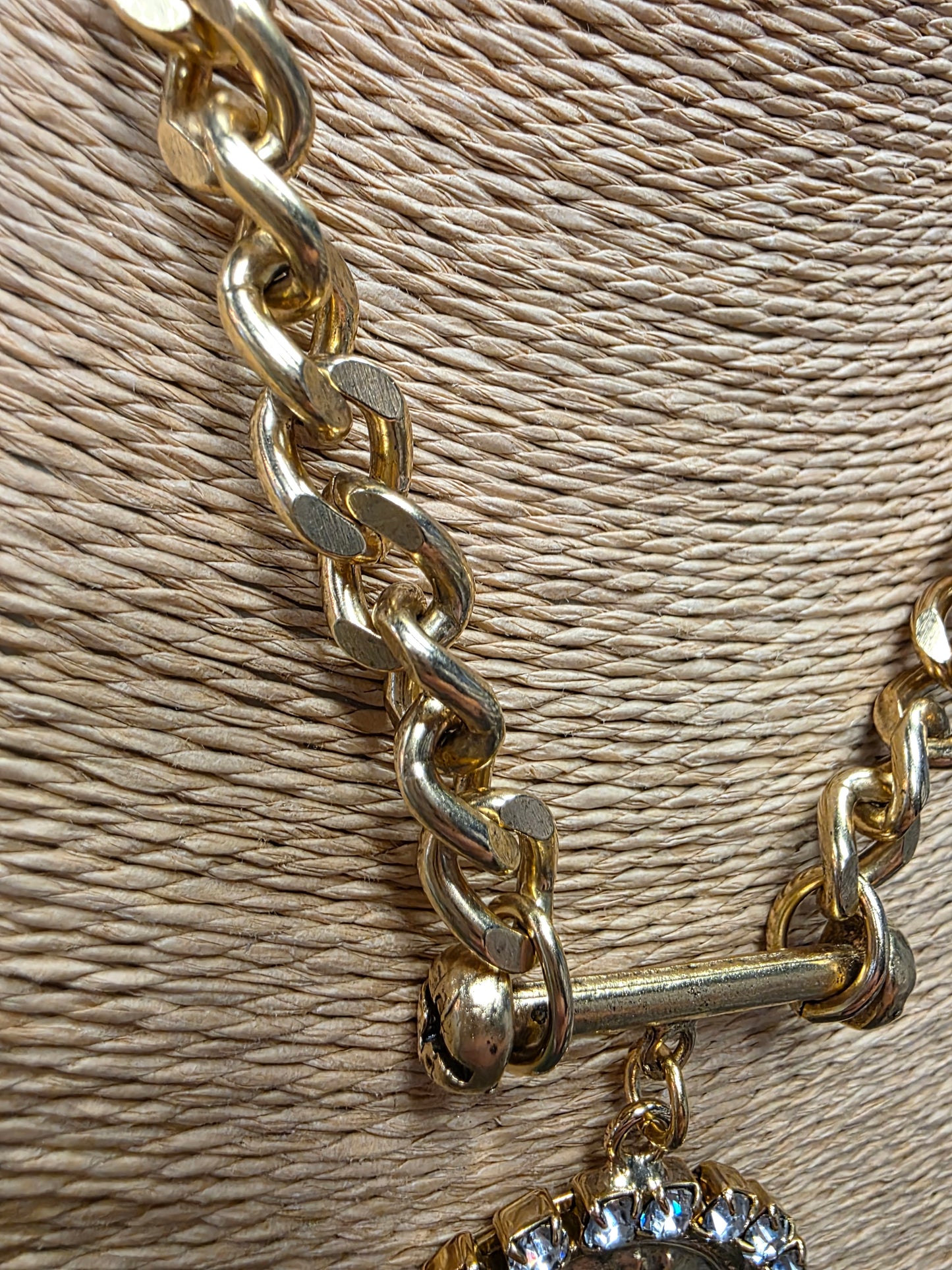 Chanel 31 Rue Paris Cambon Coin & Crystal Toggle Bar Necklace Style 1406 - Yochi NY