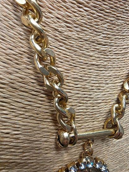 Chanel 31 Rue Paris Cambon Coin & Crystal Toggle Bar Necklace Style 1406 - Yochi NY