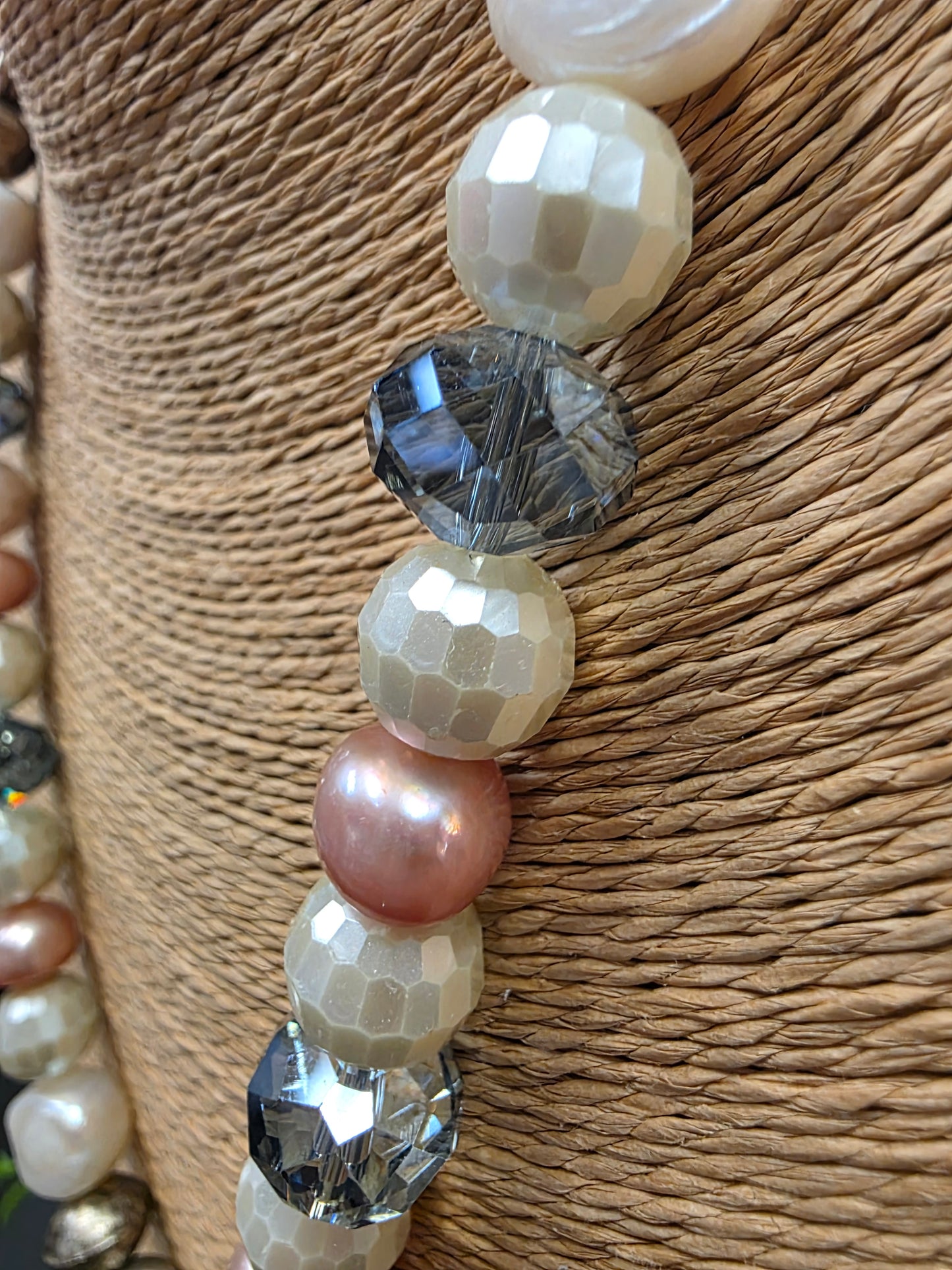 Broken China Embossed Silver Necklace