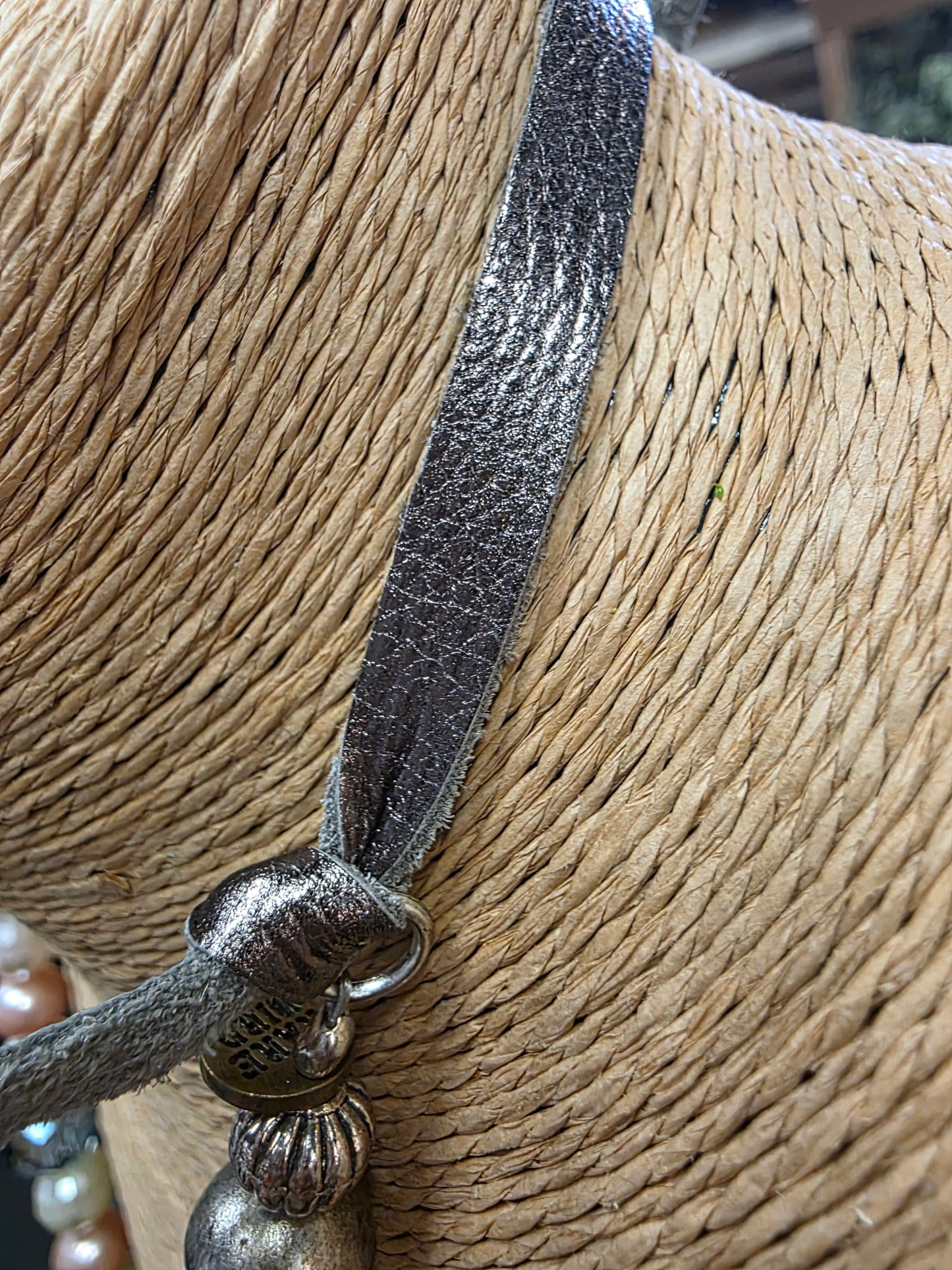 Broken China Embossed Silver Necklace