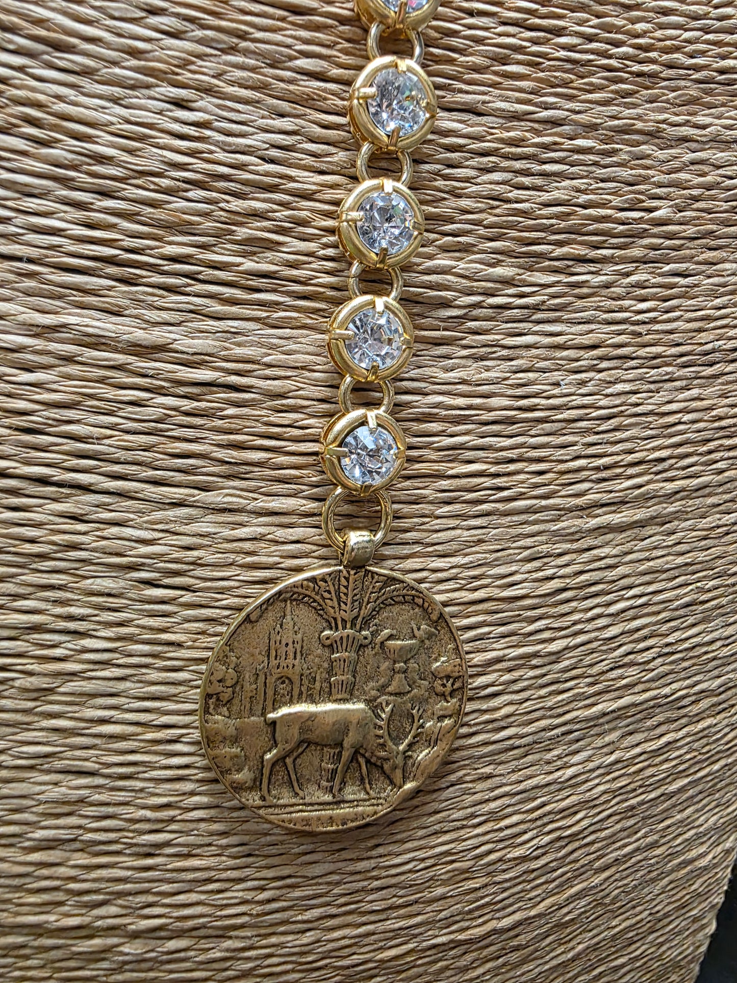 Pyrite & Crystal Drop Necklace LN117