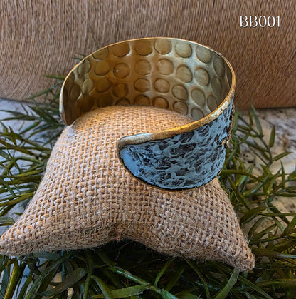 Brass Blue Patina Cuff Bracelet BB001