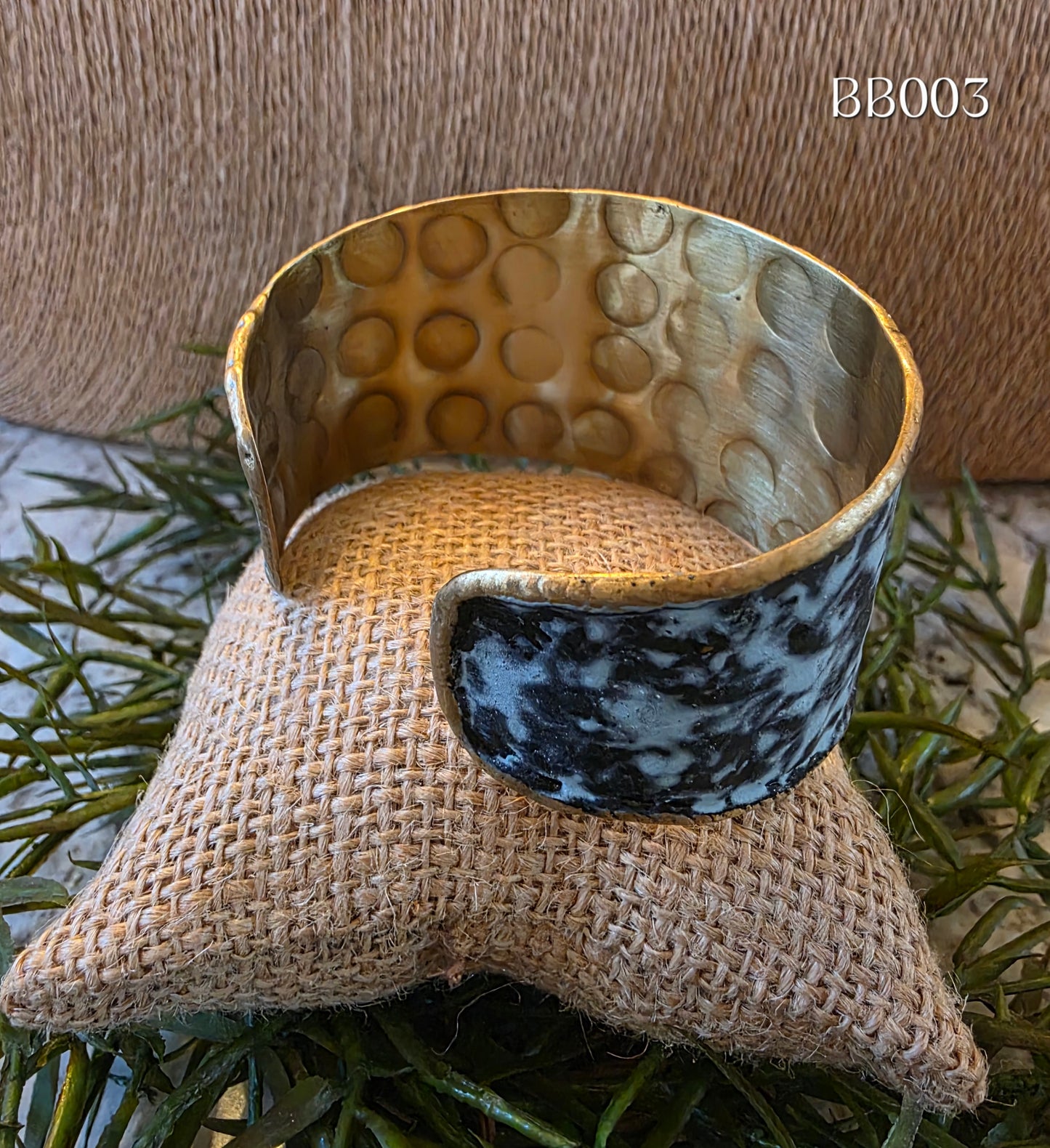 Brass Blue/Black Patina Cuff Bracelet BB003