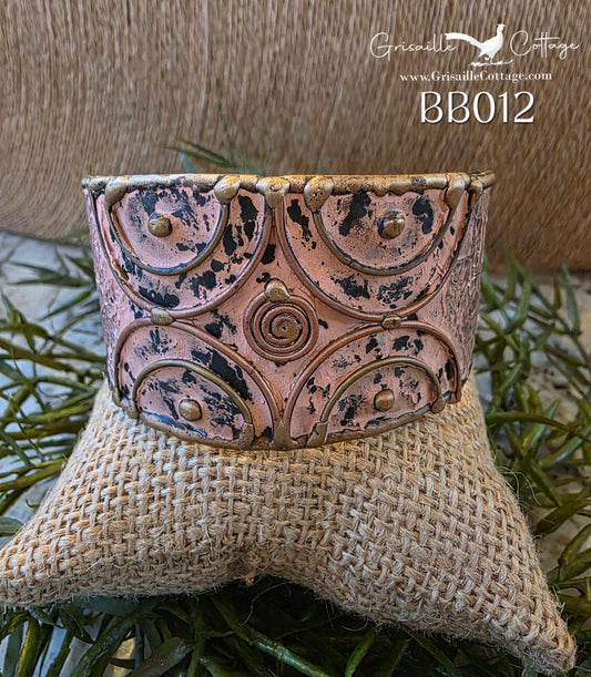 Brass Pink Patina Cuff Bracelet BB012