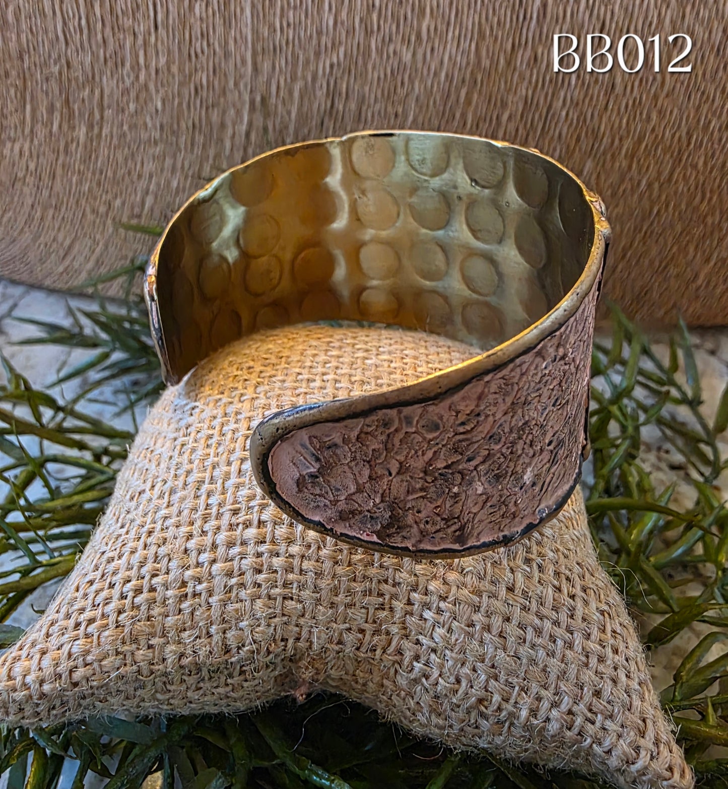 Brass Pink Patina Cuff Bracelet BB012