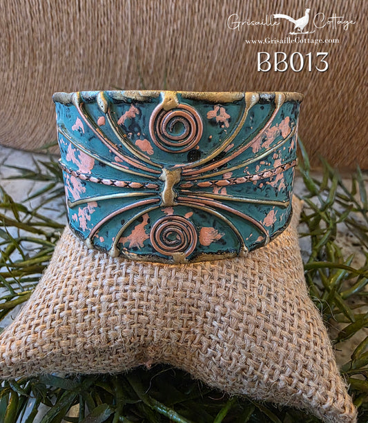 Brass Green Patina Cuff Bracelet BB013