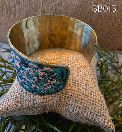 Brass Green Patina Cuff Bracelet BB013