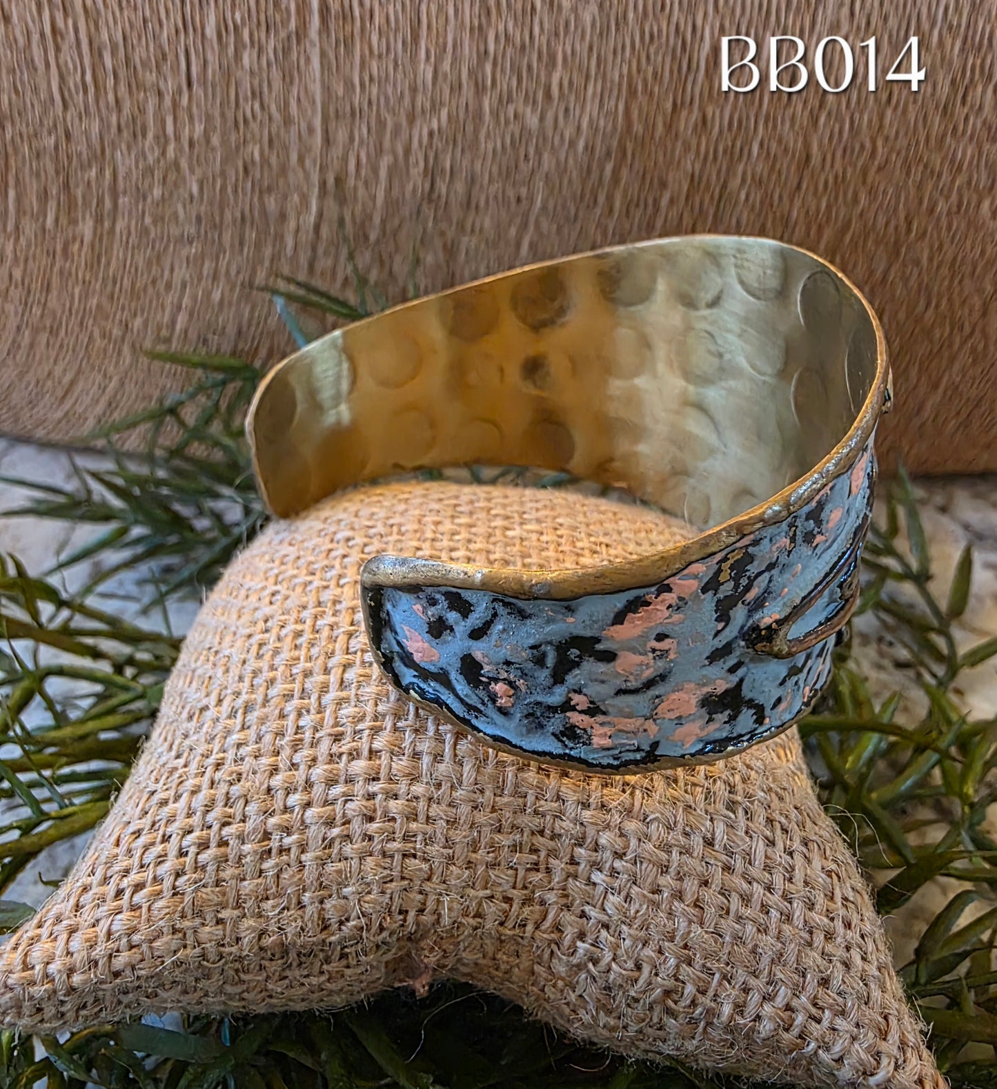 Brass Blue Patina Cuff Bracelet BB014