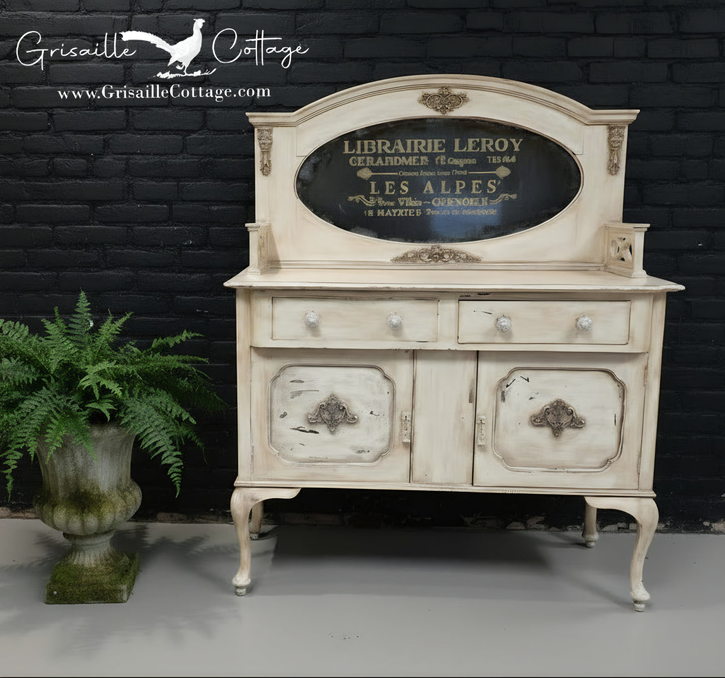 Antique Sideboard Old World Shabby Finish  - (𝐏𝐢𝐜𝐤-𝐔𝐩 𝐎𝐧𝐥𝐲)