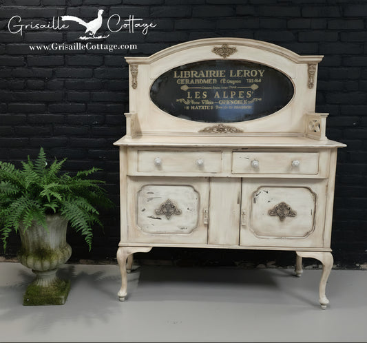 Antique Sideboard Old World Shabby Finish  - (𝐏𝐢𝐜𝐤-𝐔𝐩 𝐎𝐧𝐥𝐲)