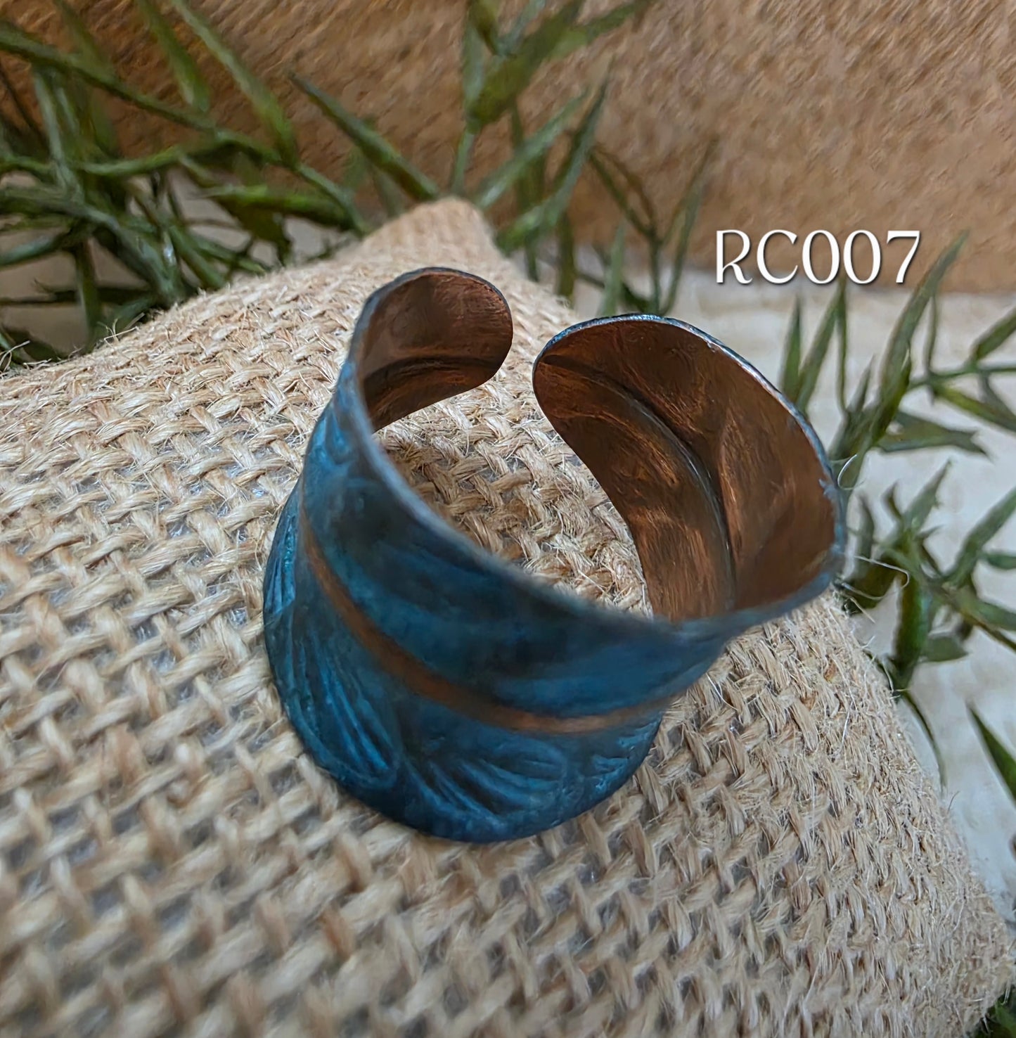 RC007 - Copper Patina Cuff Ring
