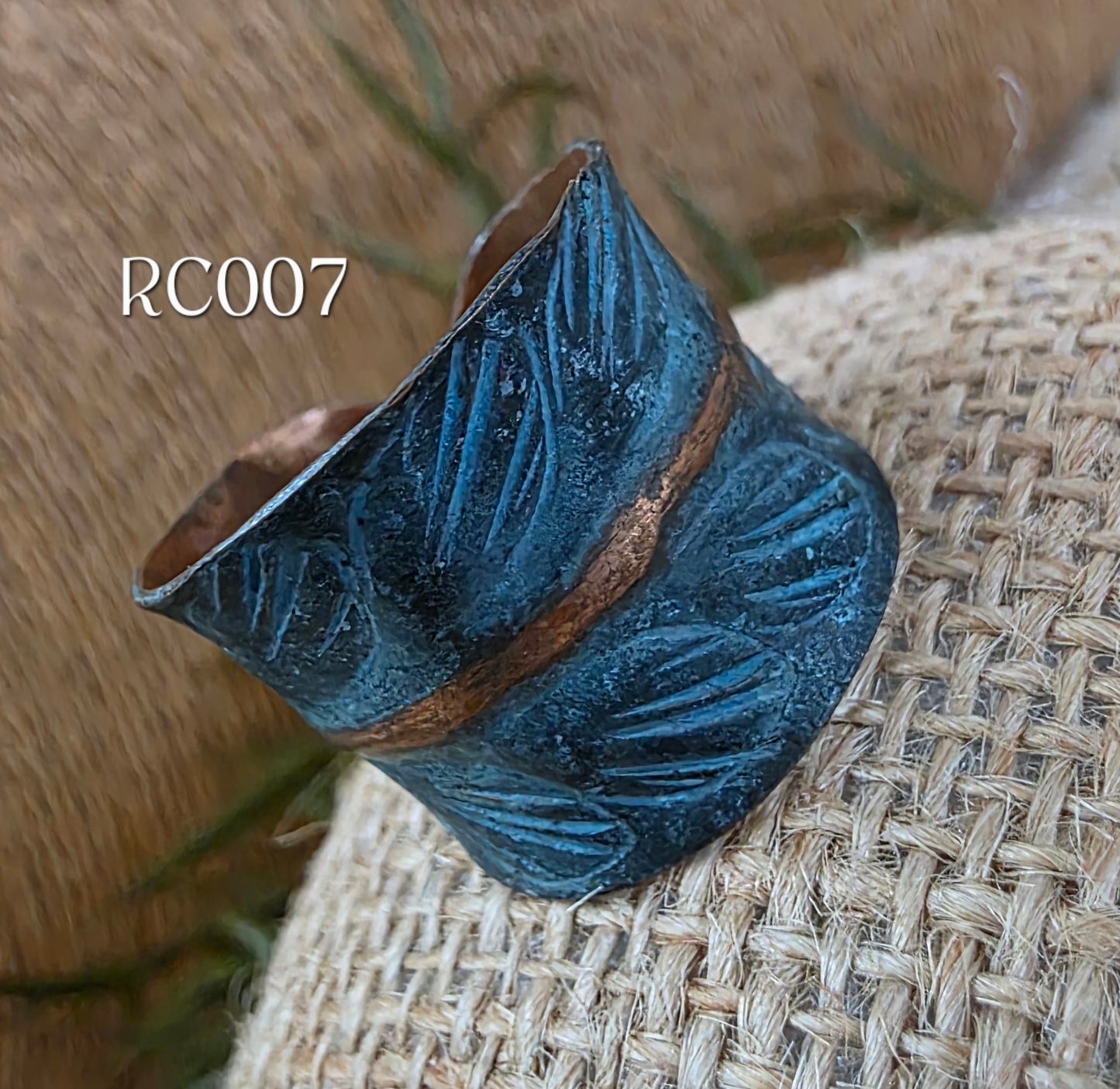 RC007 - Copper Patina Cuff Ring