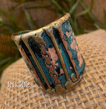 RB302 - Brass Patina Cuff Ring