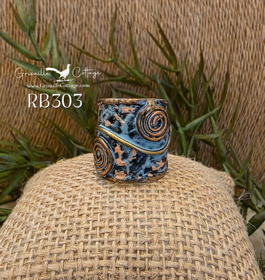 RB303 - Brass Patina Cuff Ring