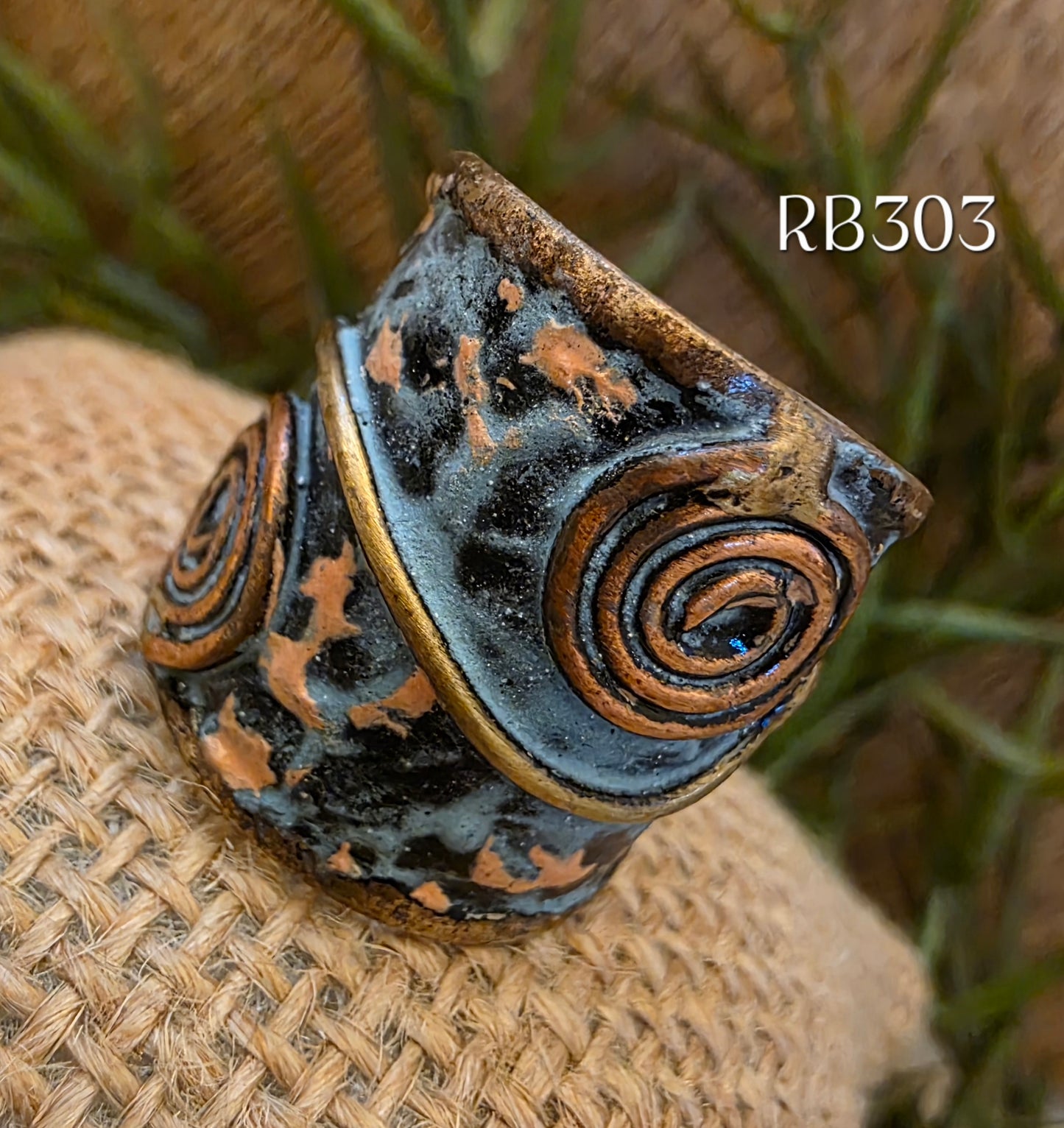 RB303 - Brass Patina Cuff Ring