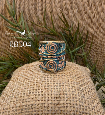 RB304 - Brass Patina Cuff Ring