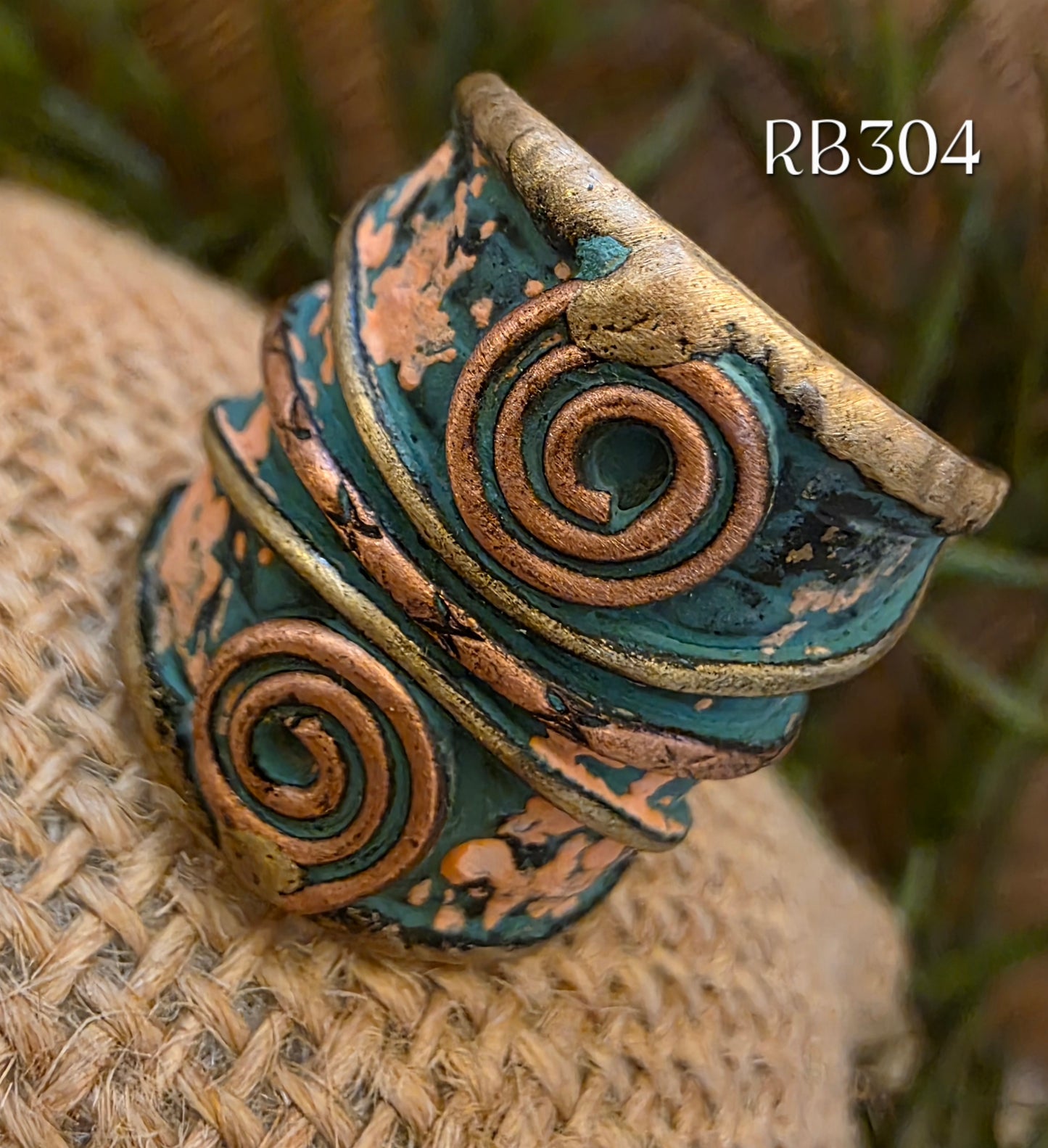 RB304 - Brass Patina Cuff Ring