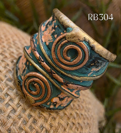 RB304 - Brass Patina Cuff Ring