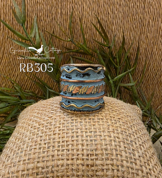 RB305 - Brass Patina Cuff Ring