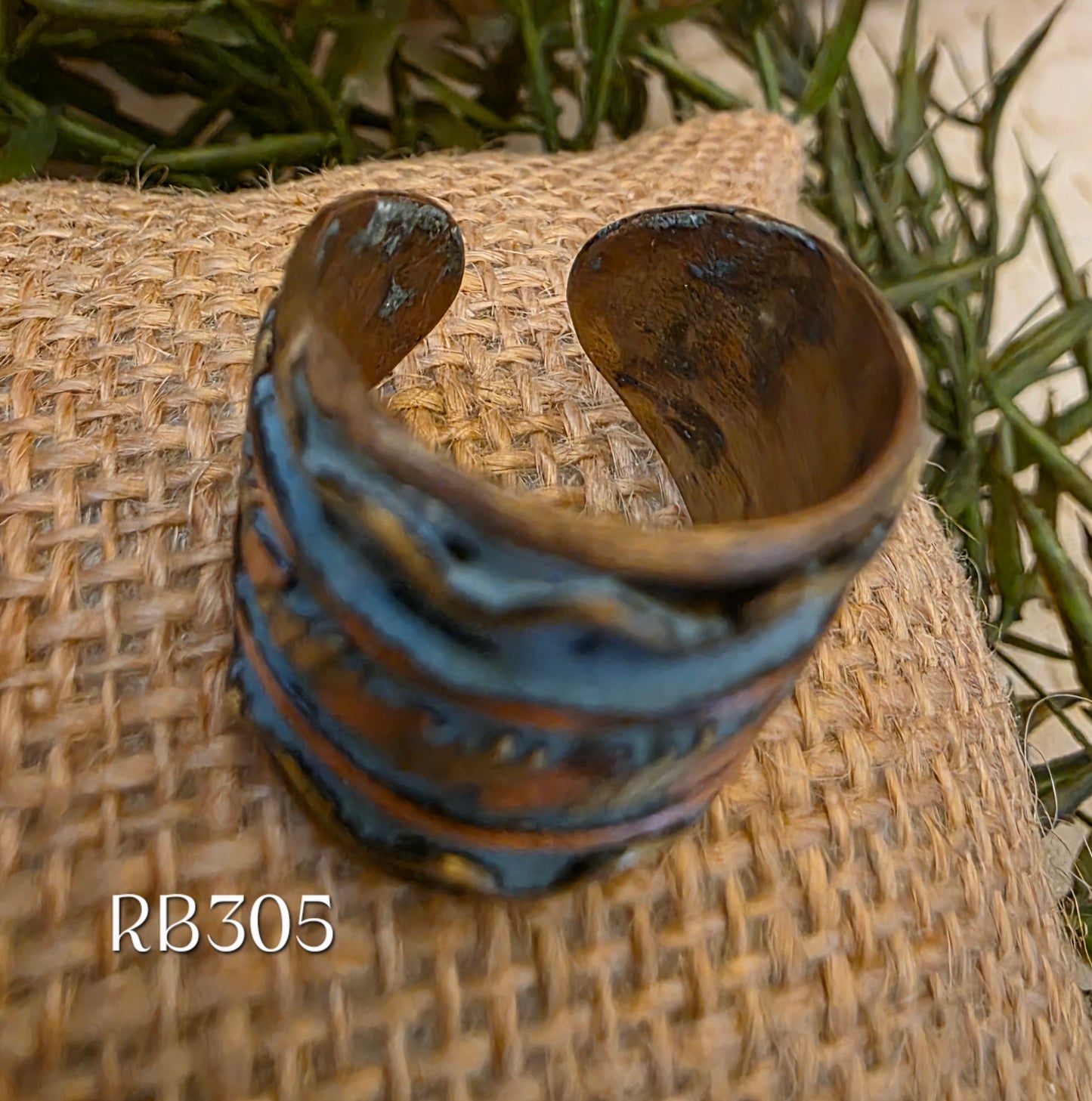 RB305 - Brass Patina Cuff Ring