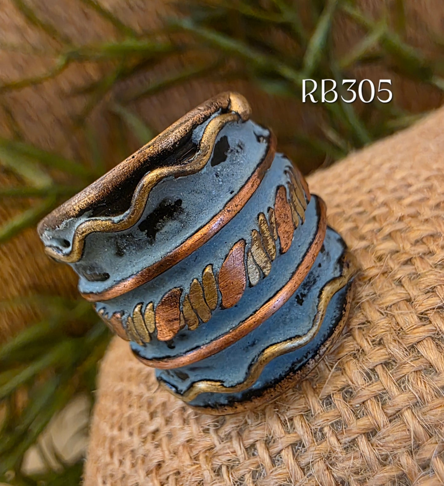 RB305 - Brass Patina Cuff Ring