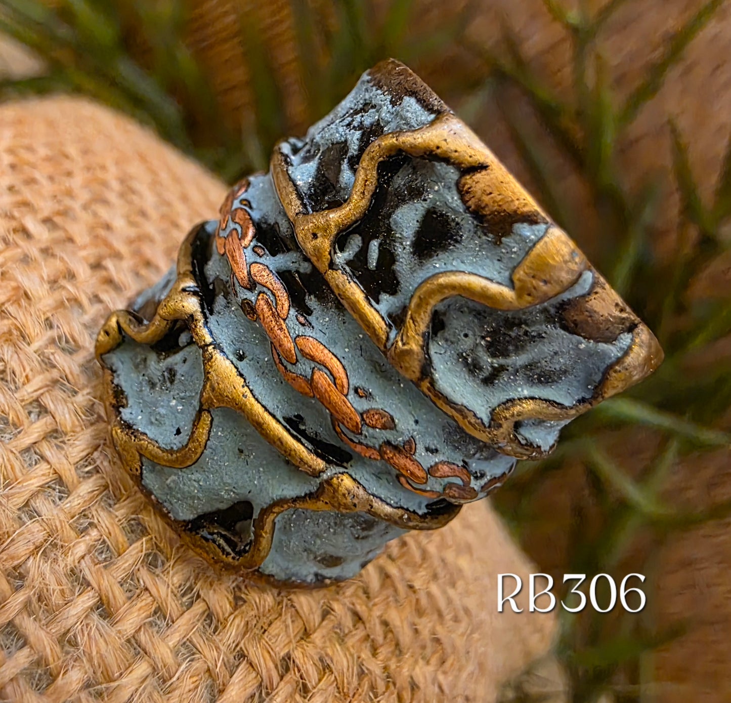 RB306 - Brass Patina Cuff Ring