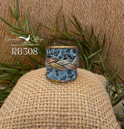 RB308 - Brass Patina Cuff Ring