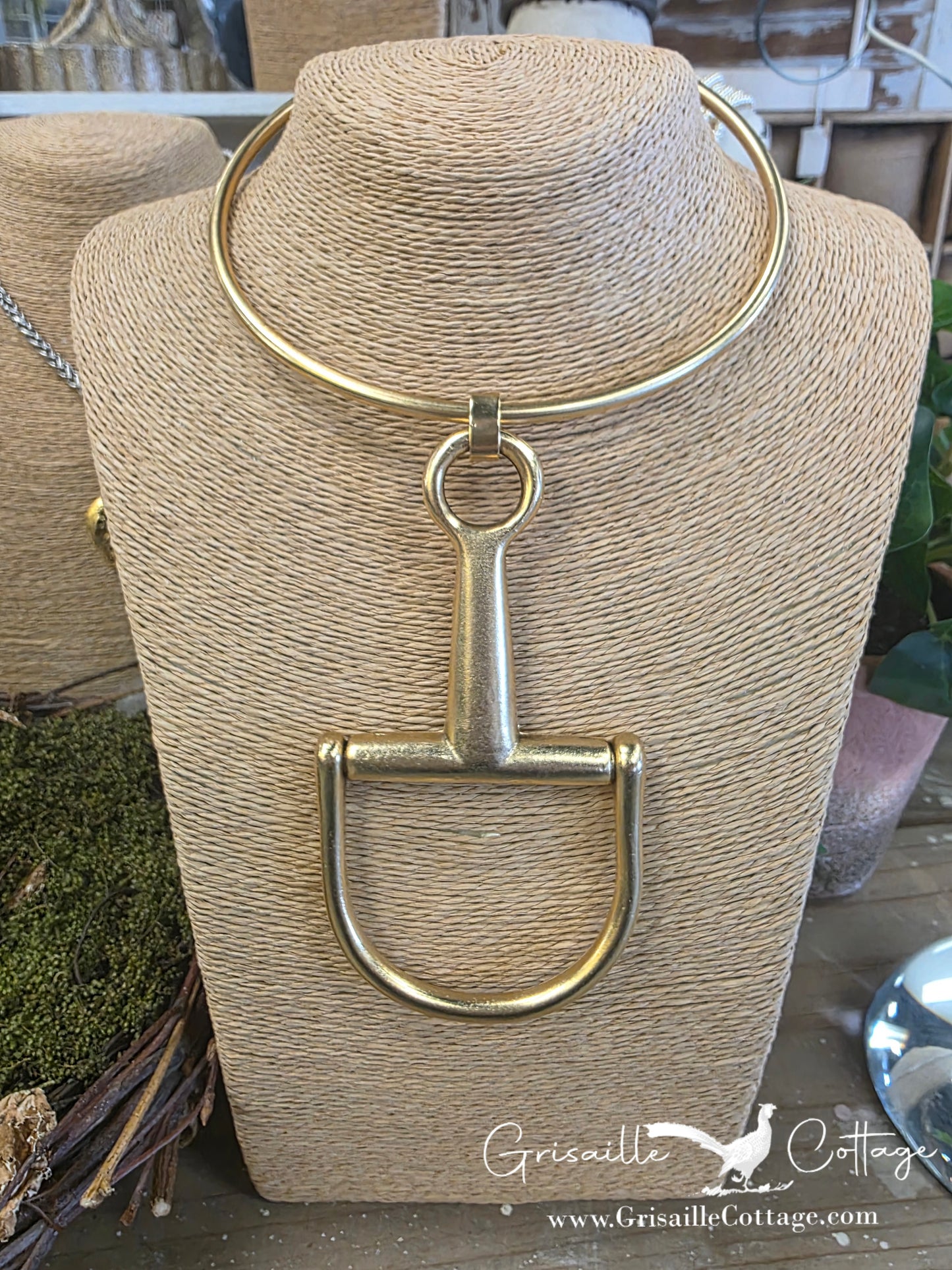 Mason Horsebit Gold Choker Necklace Style 1409 - Yochi NY