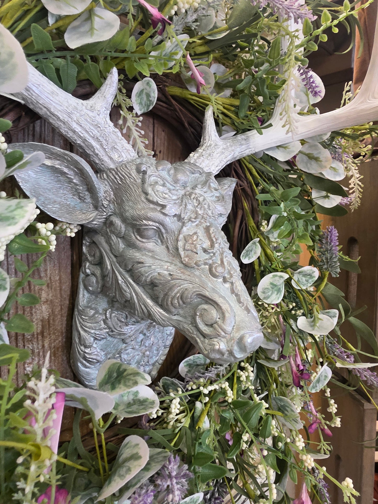 Vintage Glam Deer Head, French Blue
