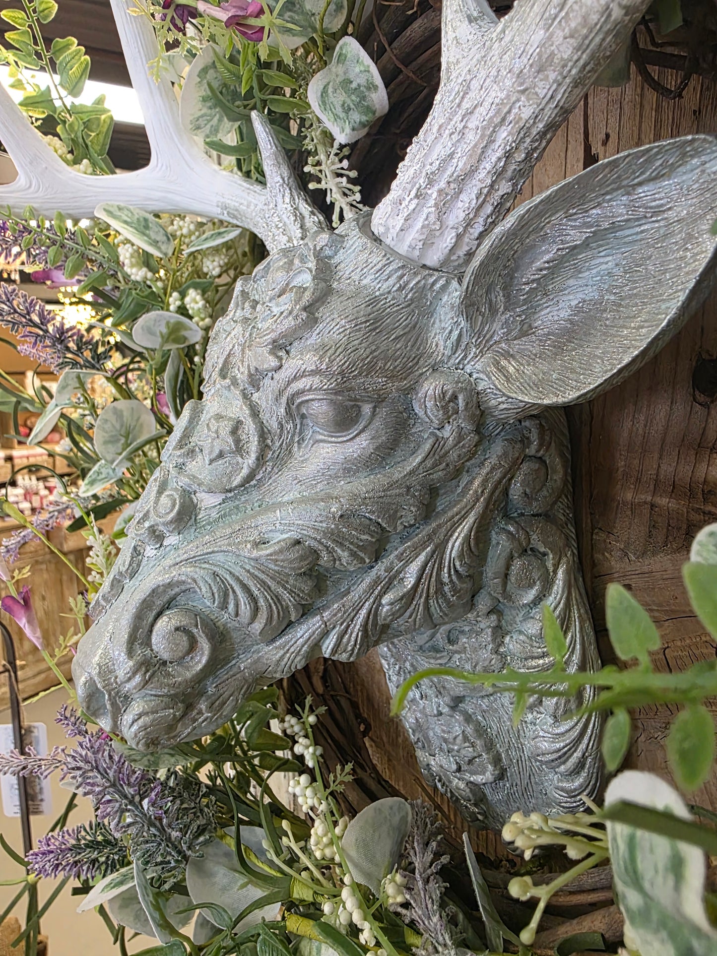 Vintage Glam Deer Head, French Blue